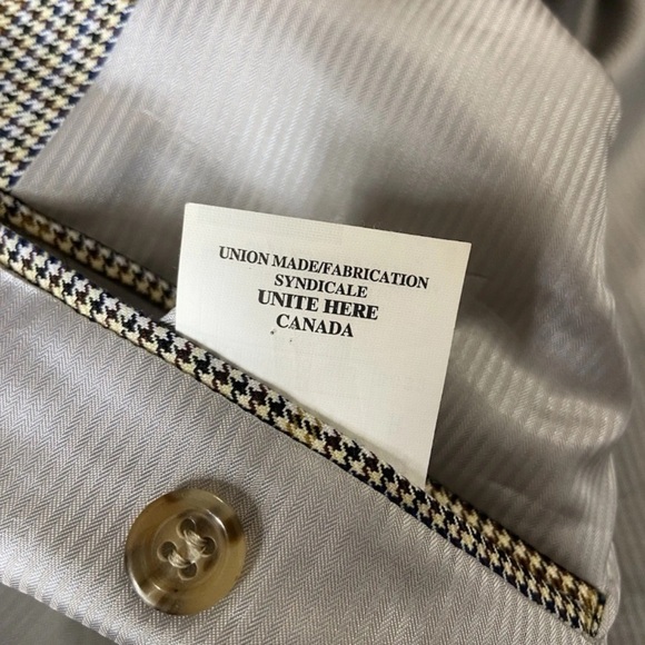 Jack Victor Mens Check Blazer 44R Valutowood Double Vents - Picture 8 of 9